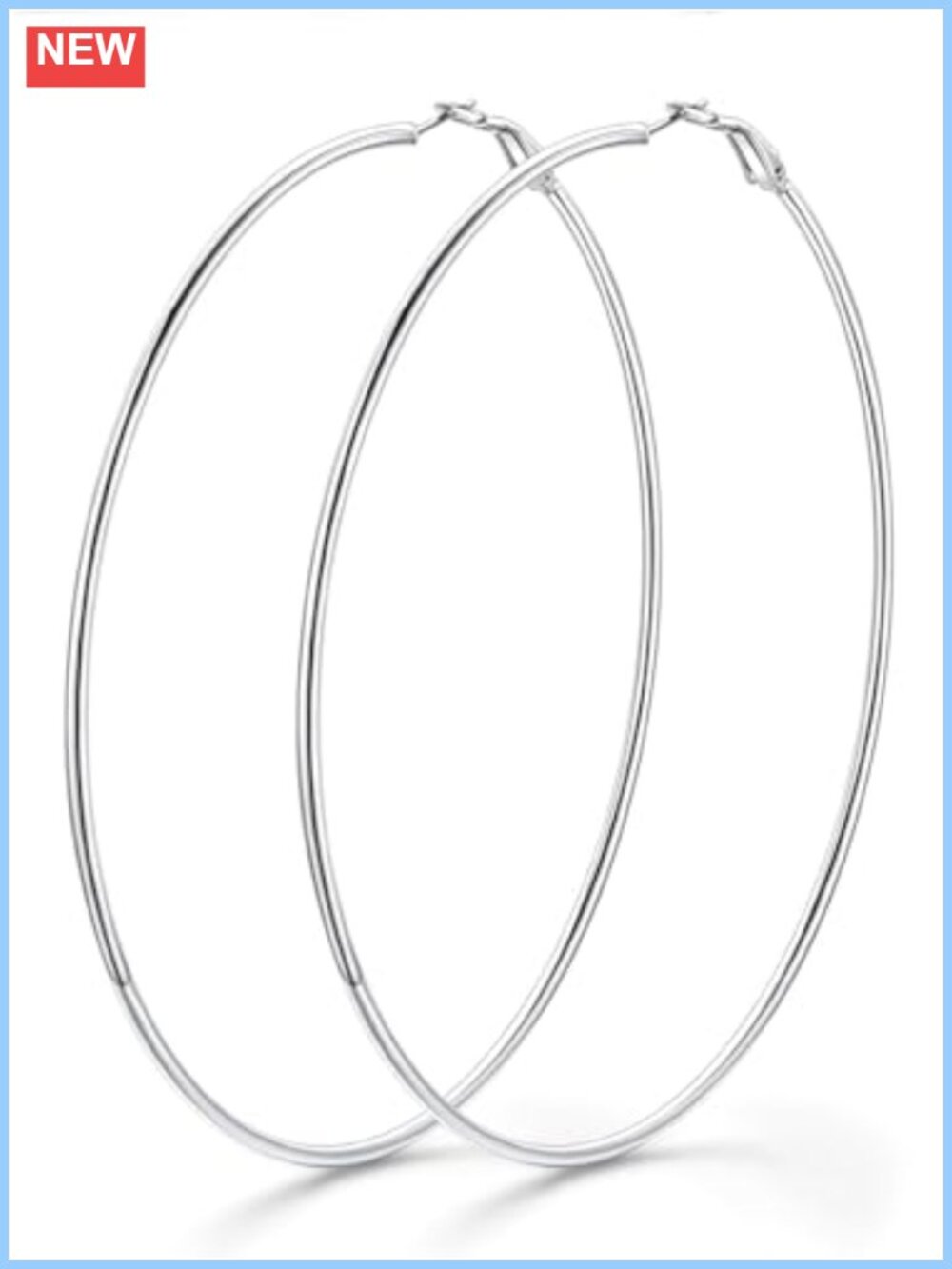 Large Hoop Earrings, Stainless Steel, Hypoallergenic, Lightweight